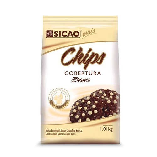 COB.SICAO CHIPS FORNEAVEL BRANCO 1,01KG CICAO, CIAO, SICAO, ILM-DR-0001242-B05, CHIPS, COBERTURA, CHOCOLATE AO LEITE - Chocolates e Sobremesas