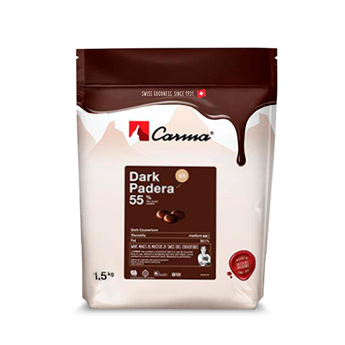 CHOC.CARMA GOTAS AMARGO DARK PADERA 55% PCT 1,5KG CHD-P002PADRE6-Z71 CHOCOLATE AMARGO, GOTAS AMARGAS, DARK PADERA, 55% DE CACAU, CHOCOLATE CARMA DARK PADERA - Chocolates e Sobremesas
